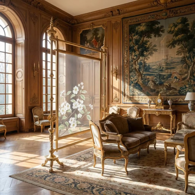 Aurelian Gilded Silk Screen Room Divider | Luxury French Classical Hand-Painted Partition - EKAR,EKAR FURNITURE CO.,LTD,Aurelian Gilded Silk Screen Room Divider | Luxury French Classical Hand-Painted Partition - EKAR,foshan furniture factory,custom Furniture factory,china furniture factory