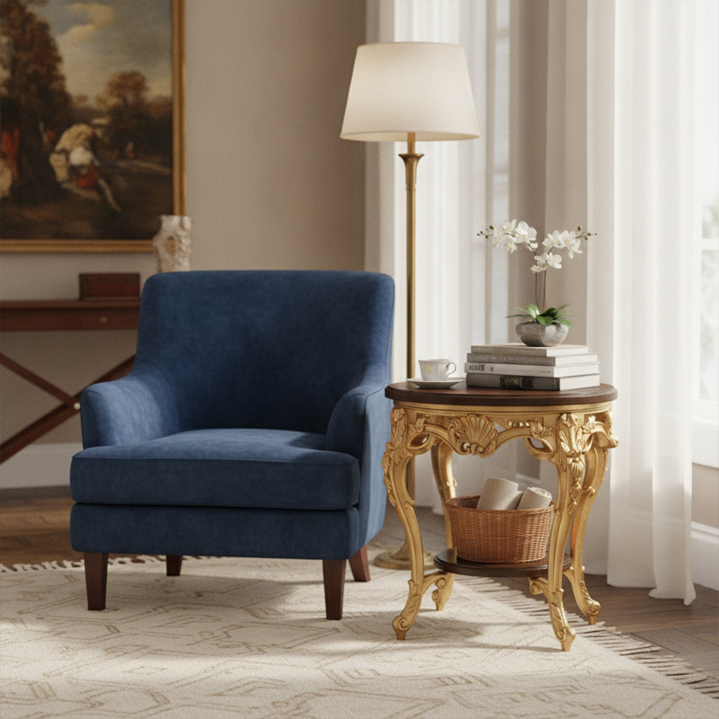 EKAR Classic French Rococo Round End Table | Ornate Gold Accent Side Table,EKAR FURNITURE CO.,LTD,EKAR Classic French Rococo Round End Table | Ornate Gold Accent Side Table,foshan furniture factory,custom Furniture factory,china furniture factory
