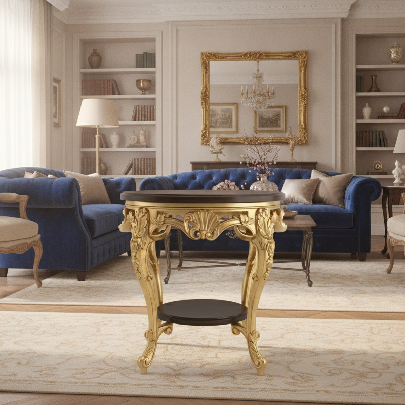 EKAR Classic French Rococo Round End Table | Ornate Gold Accent Side Table,EKAR FURNITURE CO.,LTD,EKAR Classic French Rococo Round End Table | Ornate Gold Accent Side Table,foshan furniture factory,custom Furniture factory,china furniture factory
