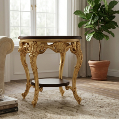 EKAR Classic French Rococo Round End Table | Ornate Gold Accent Side Table,EKAR FURNITURE CO.,LTD,EKAR Classic French Rococo Round End Table | Ornate Gold Accent Side Table,foshan furniture factory,custom Furniture factory,china furniture factory