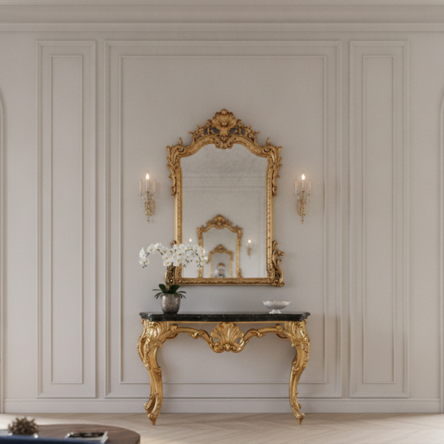 EKAR Classic French Rococo Gilt Console Table with Marble Top,EKAR FURNITURE CO.,LTD,EKAR Classic French Rococo Gilt Console Table with Marble Top,foshan furniture factory,custom Furniture factory,china furniture factory