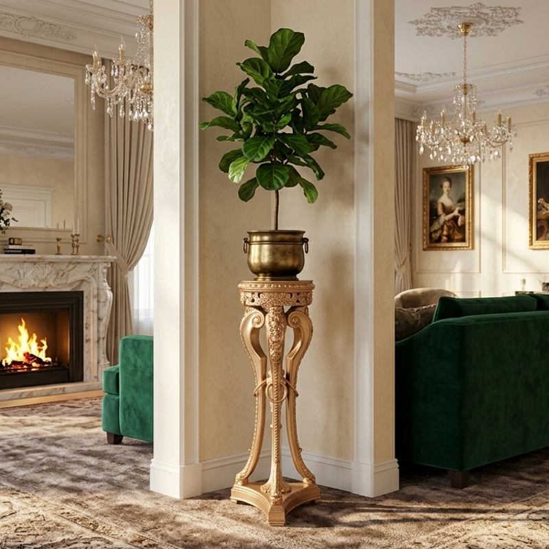EKAR Classic French Ornate Gilded Pedestal Stand | Luxury Plant Column,EKAR FURNITURE CO.,LTD,EKAR Classic French Ornate Gilded Pedestal Stand | Luxury Plant Column,foshan furniture factory,custom Furniture factory,china furniture factory