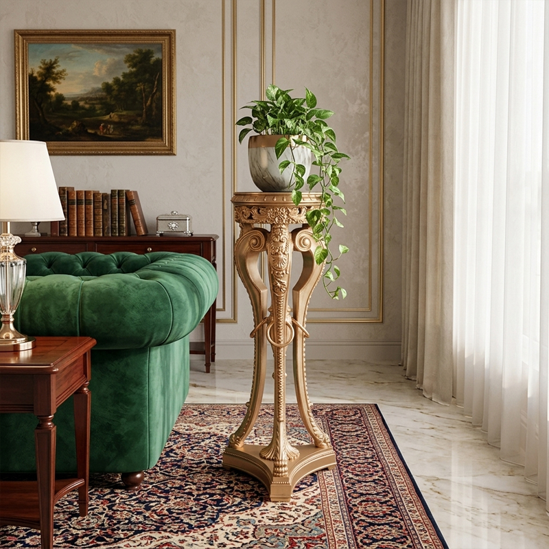 EKAR Classic French Ornate Gilded Pedestal Stand | Luxury Plant Column,EKAR FURNITURE CO.,LTD,EKAR Classic French Ornate Gilded Pedestal Stand | Luxury Plant Column,foshan furniture factory,custom Furniture factory,china furniture factory