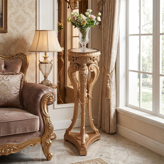 EKAR Classic French Ornate Gilded Pedestal Stand | Luxury Plant Column,EKAR FURNITURE CO.,LTD,EKAR Classic French Ornate Gilded Pedestal Stand | Luxury Plant Column,foshan furniture factory,custom Furniture factory,china furniture factory
