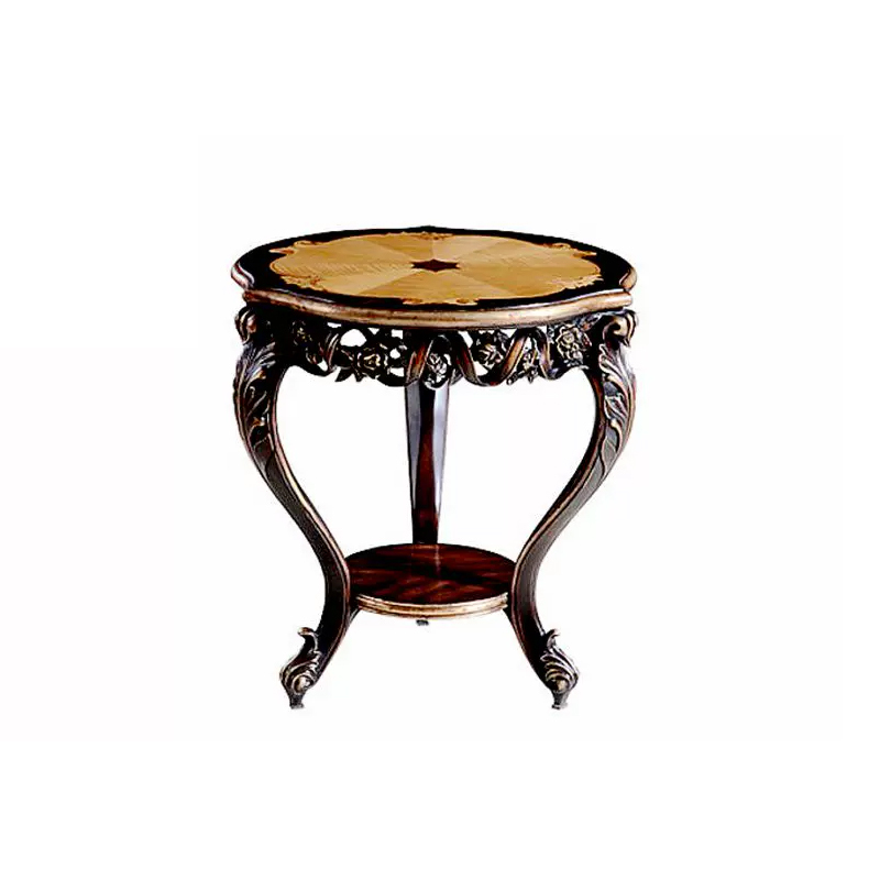 EKAR Classic French Marquetry Round End Table with Lower Shelf,MY SHOP,EKAR Classic French Marquetry Round End Table with Lower Shelf,foshan furniture factory,custom Furniture factory,china furniture factory