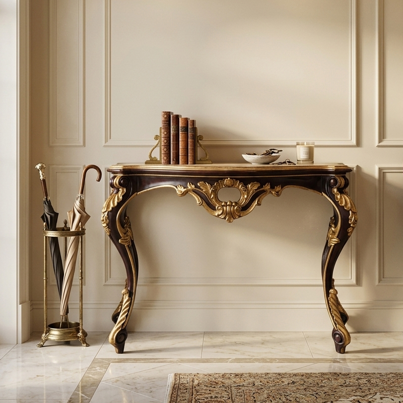 EKAR Classic French Rococo Console Table with Gilt Accents,EKAR FURNITURE CO.,LTD,EKAR Classic French Rococo Console Table with Gilt Accents,foshan furniture factory,custom Furniture factory,china furniture factory