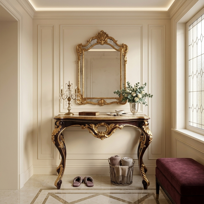 EKAR Classic French Rococo Console Table with Gilt Accents,EKAR FURNITURE CO.,LTD,EKAR Classic French Rococo Console Table with Gilt Accents,foshan furniture factory,custom Furniture factory,china furniture factory