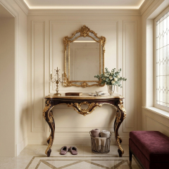 EKAR Classic French Rococo Console Table with Gilt Accents,EKAR FURNITURE CO.,LTD,EKAR Classic French Rococo Console Table with Gilt Accents,foshan furniture factory,custom Furniture factory,china furniture factory