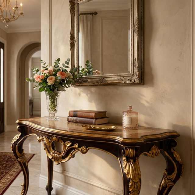 EKAR Classic French Rococo Console Table with Gilt Accents,EKAR FURNITURE CO.,LTD,EKAR Classic French Rococo Console Table with Gilt Accents,foshan furniture factory,custom Furniture factory,china furniture factory