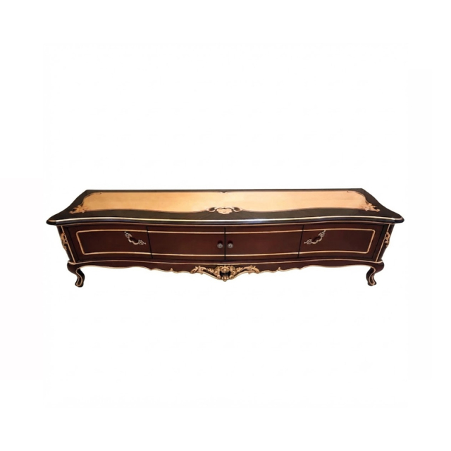 EKAR Classic French Marquetry Low TV Stand with Carved Legs,EKAR FURNITURE CO.,LTD,EKAR Classic French Marquetry Low TV Stand with Carved Legs,foshan furniture factory,custom Furniture factory,china furniture factory
