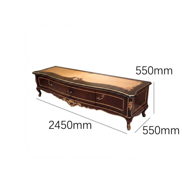 EKAR Classic French Marquetry Low TV Stand with Carved Legs,EKAR FURNITURE CO.,LTD,EKAR Classic French Marquetry Low TV Stand with Carved Legs,foshan furniture factory,custom Furniture factory,china furniture factory
