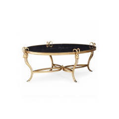 EKAR Neoclassical Oval Gilded Coffee Table with Ram Head Accents,EKAR FURNITURE CO.,LTD,EKAR Neoclassical Oval Gilded Coffee Table with Ram Head Accents,foshan furniture factory,custom Furniture factory,china furniture factory