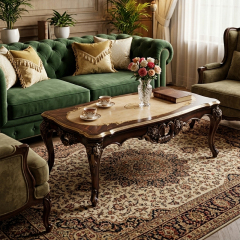 EKAR Classic French Rococo Carved Wood Coffee Table with Marquetry Top,EKAR FURNITURE CO.,LTD,EKAR Classic French Rococo Carved Wood Coffee Table with Marquetry Top,foshan furniture factory,custom Furniture factory,china furniture factory