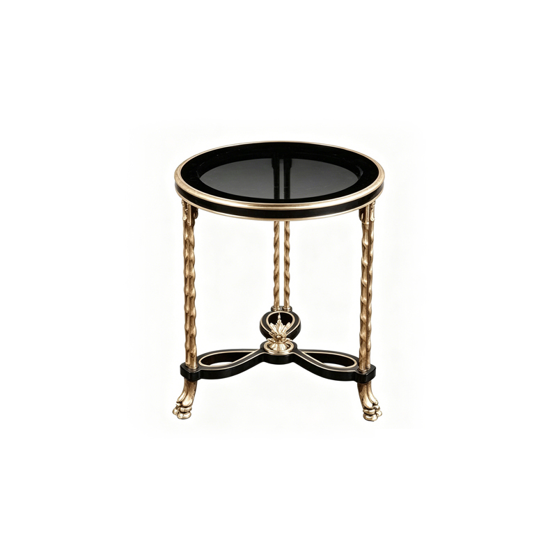 Noir Royale Gilded Pedestal Side Table - Luxury French Classical Accent Table | EKAR FURNITURE,EKAR FURNITURE CO.,LTD,Noir Royale Gilded Pedestal Side Table - Luxury French Classical Accent Table | EKAR FURNITURE,foshan furniture factory,custom Furniture factory,china furniture factory