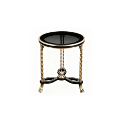 Noir Royale Gilded Pedestal Side Table - Luxury French Classical Accent Table | EKAR FURNITURE,EKAR FURNITURE CO.,LTD,Noir Royale Gilded Pedestal Side Table - Luxury French Classical Accent Table | EKAR FURNITURE,foshan furniture factory,custom Furniture factory,china furniture factory
