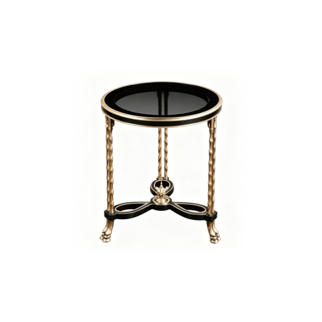 Noir Royale Gilded Pedestal Side Table - Luxury French Classical Accent Table | EKAR FURNITURE,EKAR FURNITURE CO.,LTD,Noir Royale Gilded Pedestal Side Table - Luxury French Classical Accent Table | EKAR FURNITURE,foshan furniture factory,custom Furniture factory,china furniture factory