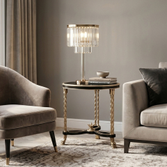 Noir Royale Gilded Pedestal Side Table - Luxury French Classical Accent Table | EKAR FURNITURE,EKAR FURNITURE CO.,LTD,Noir Royale Gilded Pedestal Side Table - Luxury French Classical Accent Table | EKAR FURNITURE,foshan furniture factory,custom Furniture factory,china furniture factory