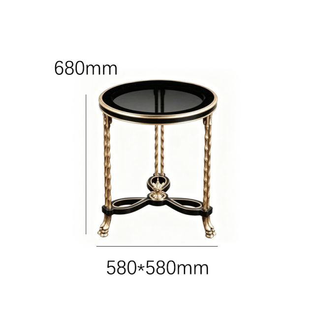 Noir Royale Gilded Pedestal Side Table - Luxury French Classical Accent Table | EKAR FURNITURE,EKAR FURNITURE CO.,LTD,Noir Royale Gilded Pedestal Side Table - Luxury French Classical Accent Table | EKAR FURNITURE,foshan furniture factory,custom Furniture factory,china furniture factory