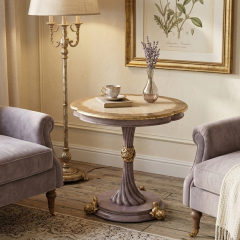 Ophelia Gilded Pedestal Accent Table - Luxury French Classical Side Table | EKAR FURNITURE,EKAR FURNITURE CO.,LTD,Ophelia Gilded Pedestal Accent Table - Luxury French Classical Side Table | EKAR FURNITURE,foshan furniture factory,custom Furniture factory,china furniture factory