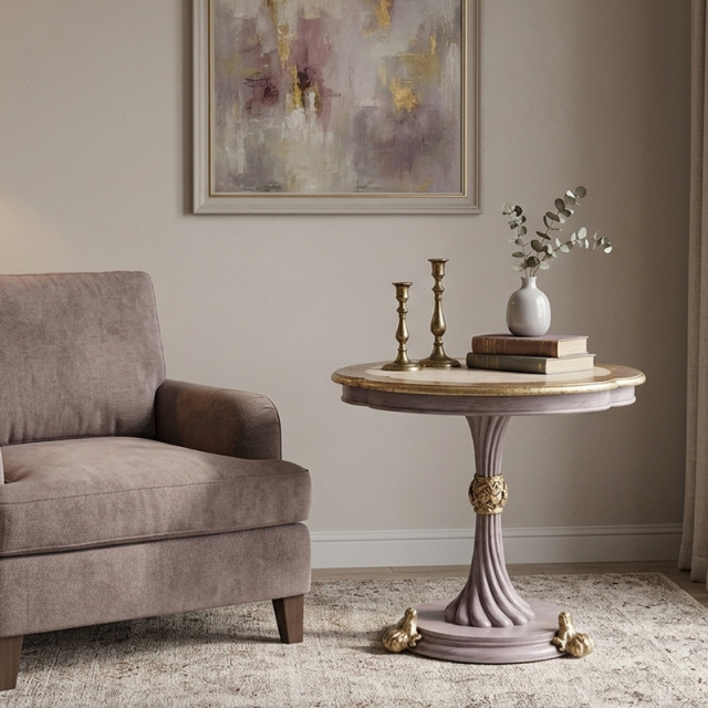 Ophelia Gilded Pedestal Accent Table - Luxury French Classical Side Table | EKAR FURNITURE,EKAR FURNITURE CO.,LTD,Ophelia Gilded Pedestal Accent Table - Luxury French Classical Side Table | EKAR FURNITURE,foshan furniture factory,custom Furniture factory,china furniture factory