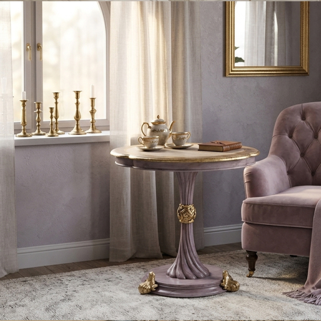 Ophelia Gilded Pedestal Accent Table - Luxury French Classical Side Table | EKAR FURNITURE,EKAR FURNITURE CO.,LTD,Ophelia Gilded Pedestal Accent Table - Luxury French Classical Side Table | EKAR FURNITURE,foshan furniture factory,custom Furniture factory,china furniture factory