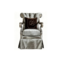 Sovereign Silver-Leaf Wingback Accent Chair - Luxury French Classical Velvet Armchair | EKAR FURNITURE,EKAR FURNITURE CO.,LTD,Sovereign Silver-Leaf Wingback Accent Chair - Luxury French Classical Velvet Armchair | EKAR FURNITURE,foshan furniture factory,custom Furniture factory,china furniture factory