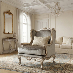 Celeste Gilded Wingback Accent Chair - Luxury French Classical Armchair | EKAR FURNITURE,EKAR FURNITURE CO.,LTD,Celeste Gilded Wingback Accent Chair - Luxury French Classical Armchair | EKAR FURNITURE,foshan furniture factory,custom Furniture factory,china furniture factory