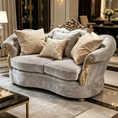 Pearlescent French Classical Sofa - Luxury Hand-Carved Gold Leaf Settee | EKAR FURNITURE,EKAR FURNITURE CO.,LTD,Pearlescent French Classical Sofa - Luxury Hand-Carved Gold Leaf Settee | EKAR FURNITURE,foshan furniture factory,custom Furniture factory,china furniture factory