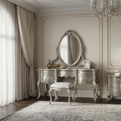 EKAR Classic French Rococo Vanity Stool with Floral Brocade Seat,MY SHOP,EKAR Classic French Rococo Vanity Stool with Floral Brocade Seat,foshan furniture factory,custom Furniture factory,china furniture factory