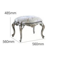 EKAR Classic French Rococo Vanity Stool with Floral Brocade Seat,MY SHOP,EKAR Classic French Rococo Vanity Stool with Floral Brocade Seat,foshan furniture factory,custom Furniture factory,china furniture factory