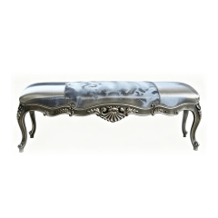 EKAR Classic French Rococo Bed End Bench with Gilded Frame,MY SHOP,EKAR Classic French Rococo Bed End Bench with Gilded Frame,foshan furniture factory,custom Furniture factory,china furniture factory