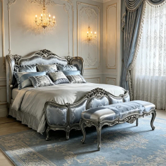EKAR Classic French Rococo Bed End Bench with Gilded Frame,MY SHOP,EKAR Classic French Rococo Bed End Bench with Gilded Frame,foshan furniture factory,custom Furniture factory,china furniture factory