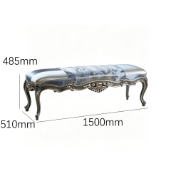 EKAR Classic French Rococo Bed End Bench with Gilded Frame,MY SHOP,EKAR Classic French Rococo Bed End Bench with Gilded Frame,foshan furniture factory,custom Furniture factory,china furniture factory