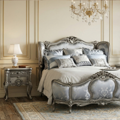 EKAR Classic French Rococo Bedside Table with Silver Gilded Finish,EKAR FURNITURE CO.,LTD,EKAR Classic French Rococo Bedside Table with Silver Gilded Finish,foshan furniture factory,custom Furniture factory,china furniture factory