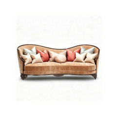 EKAR Classic French Serpentine Velvet Sofa with Wood Trim,MY SHOP,EKAR Classic French Serpentine Velvet Sofa with Wood Trim,foshan furniture factory,custom Furniture factory,china furniture factory