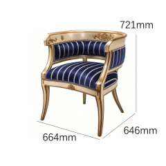EKAR Classic French Gilded Barrel Back Leisure Chair with Striped Upholstery,MY SHOP,EKAR Classic French Gilded Barrel Back Leisure Chair with Striped Upholstery,foshan furniture factory,custom Furniture factory,china furniture factory