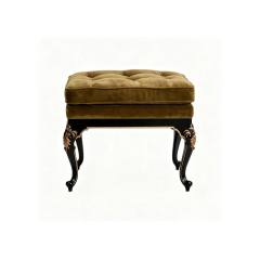 EKAR Classic French Tufted Velvet Dressing Stool with Black and Gold Frame,EKAR FURNITURE CO.,LTD,EKAR Classic French Tufted Velvet Dressing Stool with Black and Gold Frame,foshan furniture factory,custom Furniture factory,china furniture factory