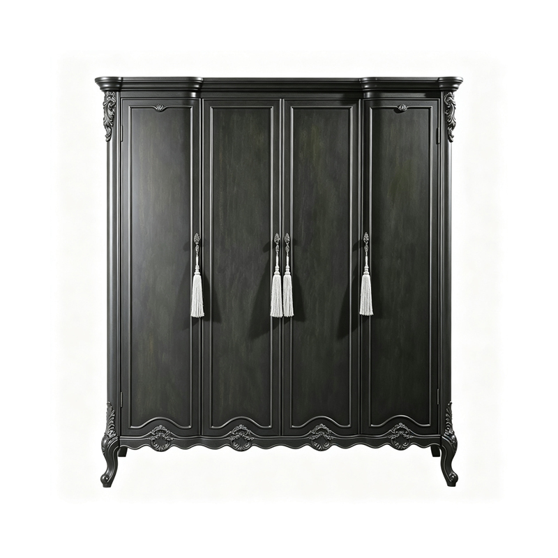 EKAR Classic French Hand-Carved Armoire with Ornate Tassel Details,MY SHOP,EKAR Classic French Hand-Carved Armoire with Ornate Tassel Details,foshan furniture factory,custom Furniture factory,china furniture factory