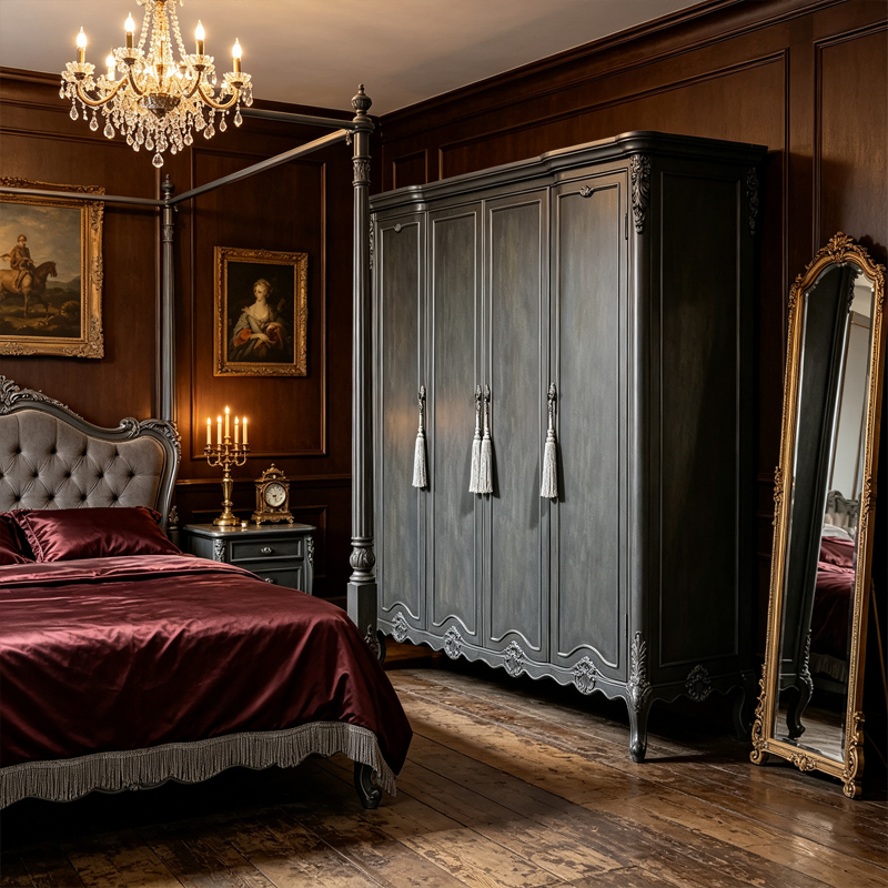 EKAR Classic French Hand-Carved Armoire with Ornate Tassel Details,MY SHOP,EKAR Classic French Hand-Carved Armoire with Ornate Tassel Details,foshan furniture factory,custom Furniture factory,china furniture factory