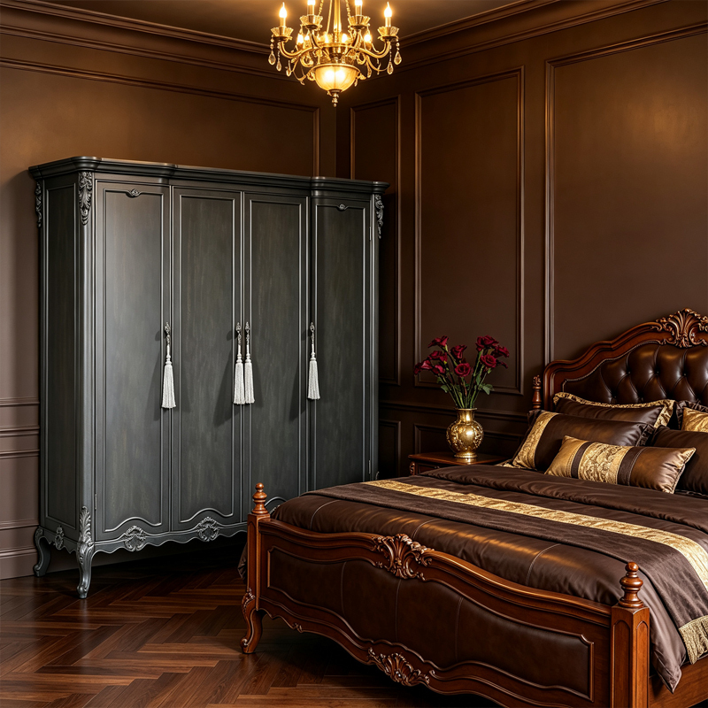 EKAR Classic French Hand-Carved Armoire with Ornate Tassel Details,MY SHOP,EKAR Classic French Hand-Carved Armoire with Ornate Tassel Details,foshan furniture factory,custom Furniture factory,china furniture factory