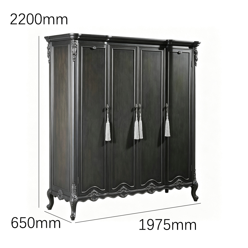 EKAR Classic French Hand-Carved Armoire with Ornate Tassel Details,MY SHOP,EKAR Classic French Hand-Carved Armoire with Ornate Tassel Details,foshan furniture factory,custom Furniture factory,china furniture factory