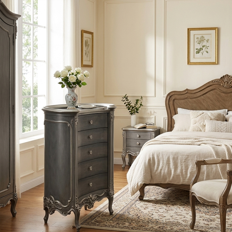 EKAR Classic French Hand-Carved Armoire with Ornate Tassel Details,EKAR FURNITURE CO.,LTD,EKAR Classic French Hand-Carved Armoire with Ornate Tassel Details,foshan furniture factory,custom Furniture factory,china furniture factory