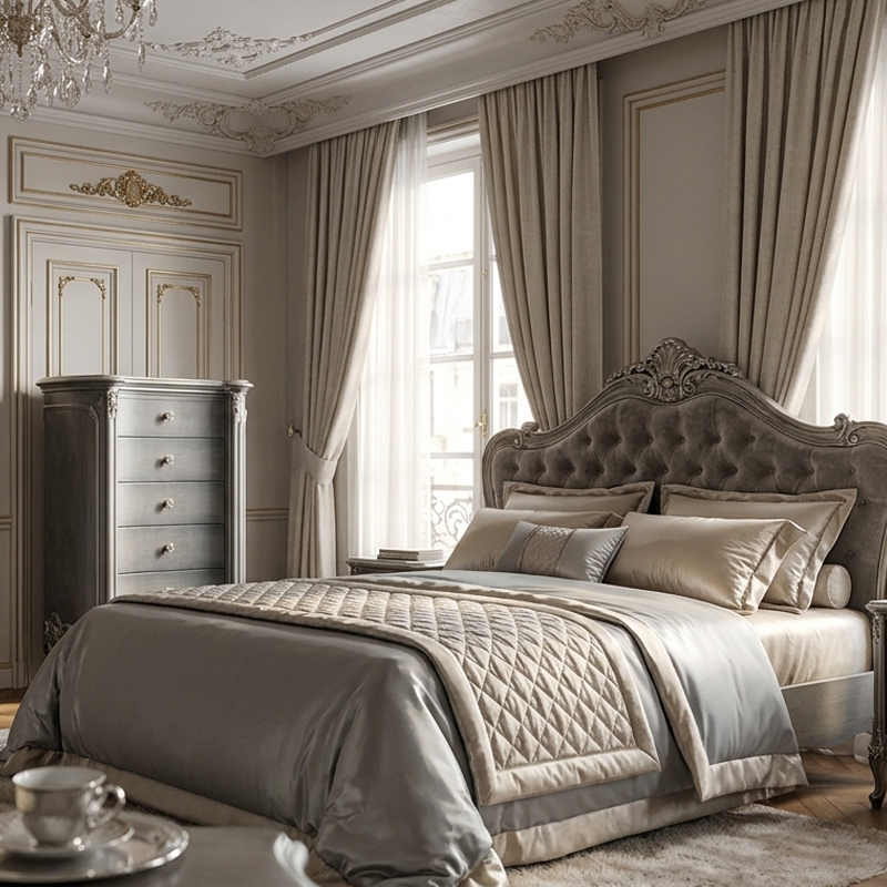 EKAR Classic French Hand-Carved Armoire with Ornate Tassel Details,EKAR FURNITURE CO.,LTD,EKAR Classic French Hand-Carved Armoire with Ornate Tassel Details,foshan furniture factory,custom Furniture factory,china furniture factory