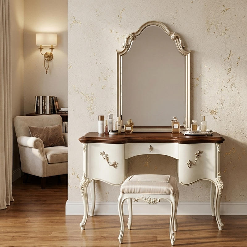EKAR Classic French Gilded Vanity Dressing Stool with Champagne Satin Cushion,EKAR FURNITURE CO.,LTD,EKAR Classic French Gilded Vanity Dressing Stool with Champagne Satin Cushion,foshan furniture factory,custom Furniture factory,china furniture factory