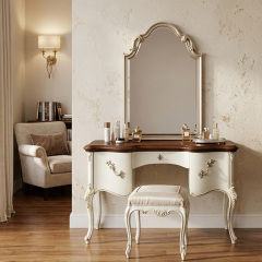 EKAR Classic French Gilded Vanity Dressing Stool with Champagne Satin Cushion,EKAR FURNITURE CO.,LTD,EKAR Classic French Gilded Vanity Dressing Stool with Champagne Satin Cushion,foshan furniture factory,custom Furniture factory,china furniture factory