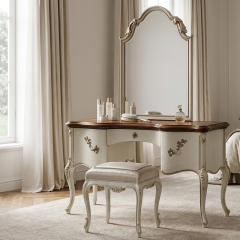 EKAR Classic French Gilded Vanity Dressing Stool with Champagne Satin Cushion,EKAR FURNITURE CO.,LTD,EKAR Classic French Gilded Vanity Dressing Stool with Champagne Satin Cushion,foshan furniture factory,custom Furniture factory,china furniture factory
