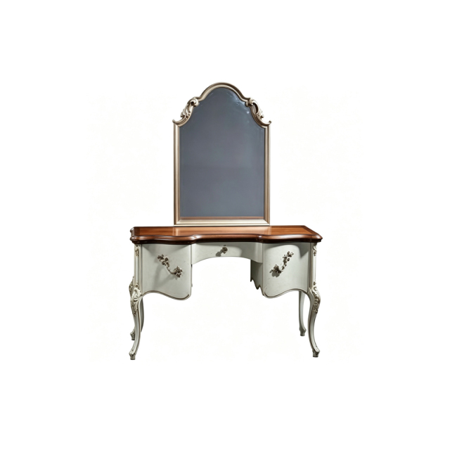 EKAR Classic French Cream Vanity Dressing Table with Arched Mirror,MY SHOP,EKAR Classic French Cream Vanity Dressing Table with Arched Mirror,foshan furniture factory,custom Furniture factory,china furniture factory