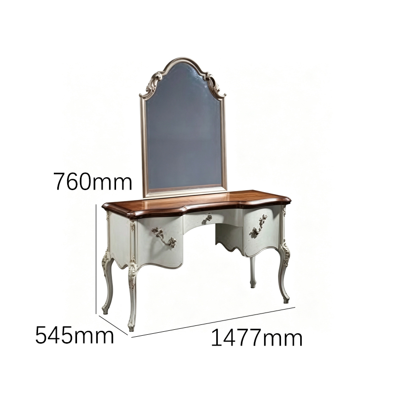 EKAR Classic French Cream Vanity Dressing Table with Arched Mirror,MY SHOP,EKAR Classic French Cream Vanity Dressing Table with Arched Mirror,foshan furniture factory,custom Furniture factory,china furniture factory