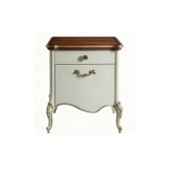 EKAR Classic French Cream Bedside Table with Walnut Finish Top,EKAR FURNITURE CO.,LTD,EKAR Classic French Cream Bedside Table with Walnut Finish Top,foshan furniture factory,custom Furniture factory,china furniture factory