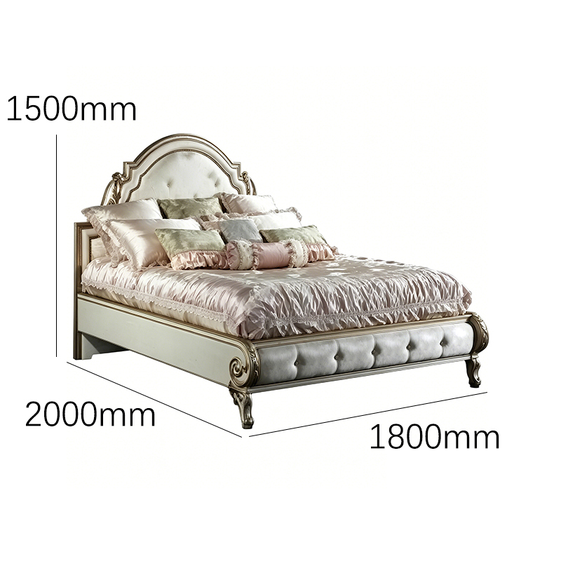 EKAR Classic French Tufted Leather Bed with Gilded Frame,MY SHOP,EKAR Classic French Tufted Leather Bed with Gilded Frame,foshan furniture factory,custom Furniture factory,china furniture factory